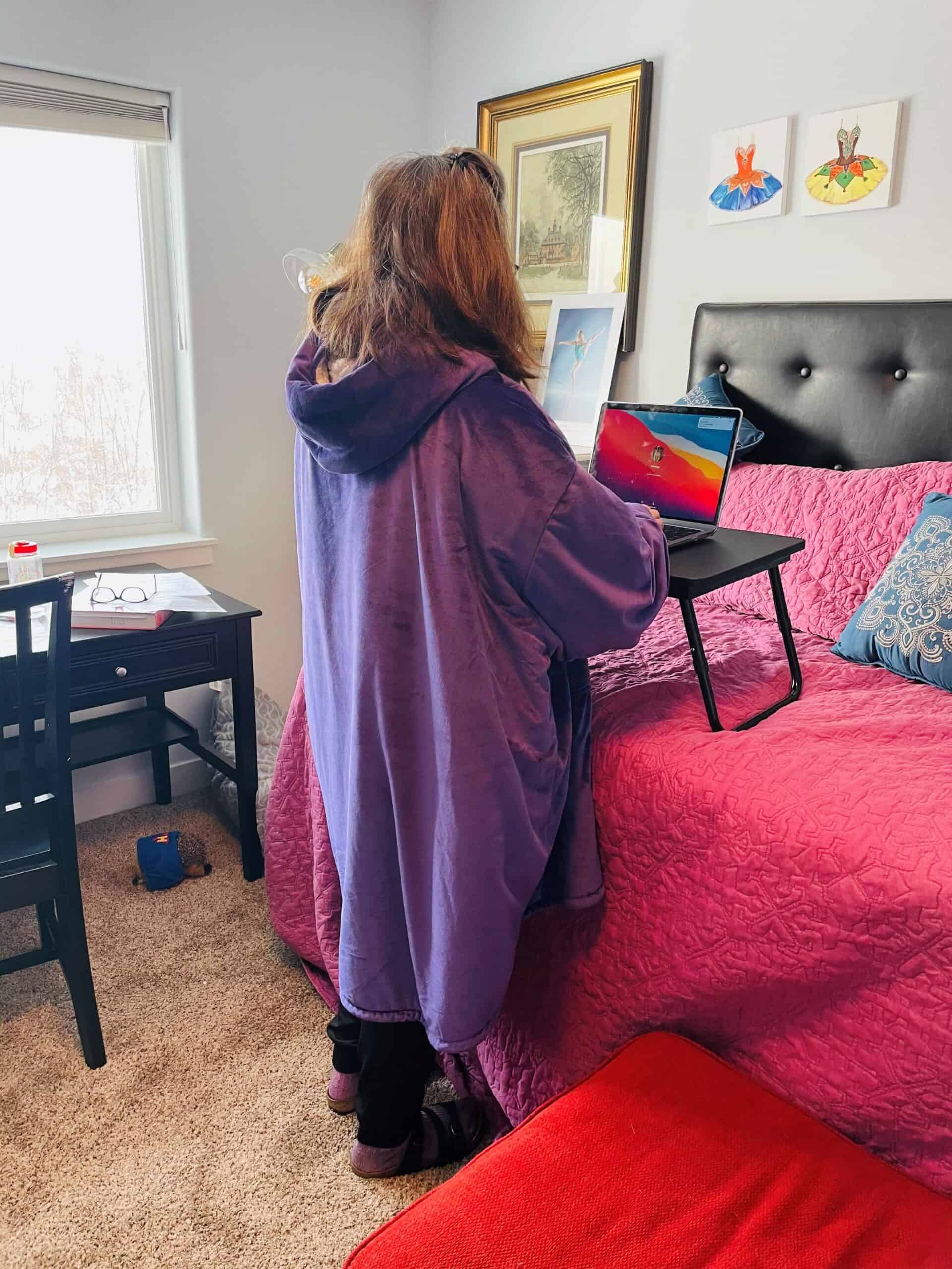 Working from home set-up standing desk