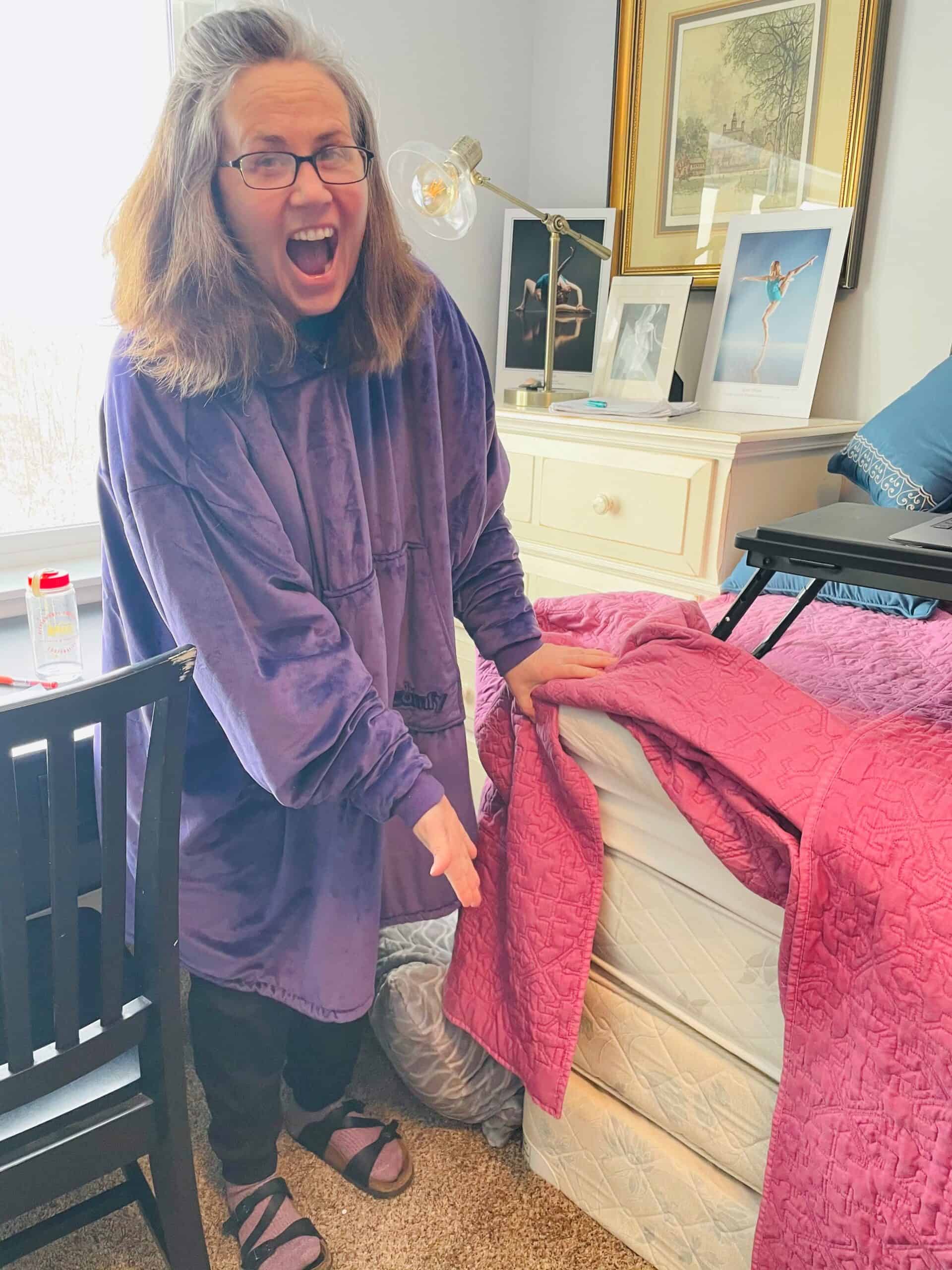 Working from home set-up standing desk